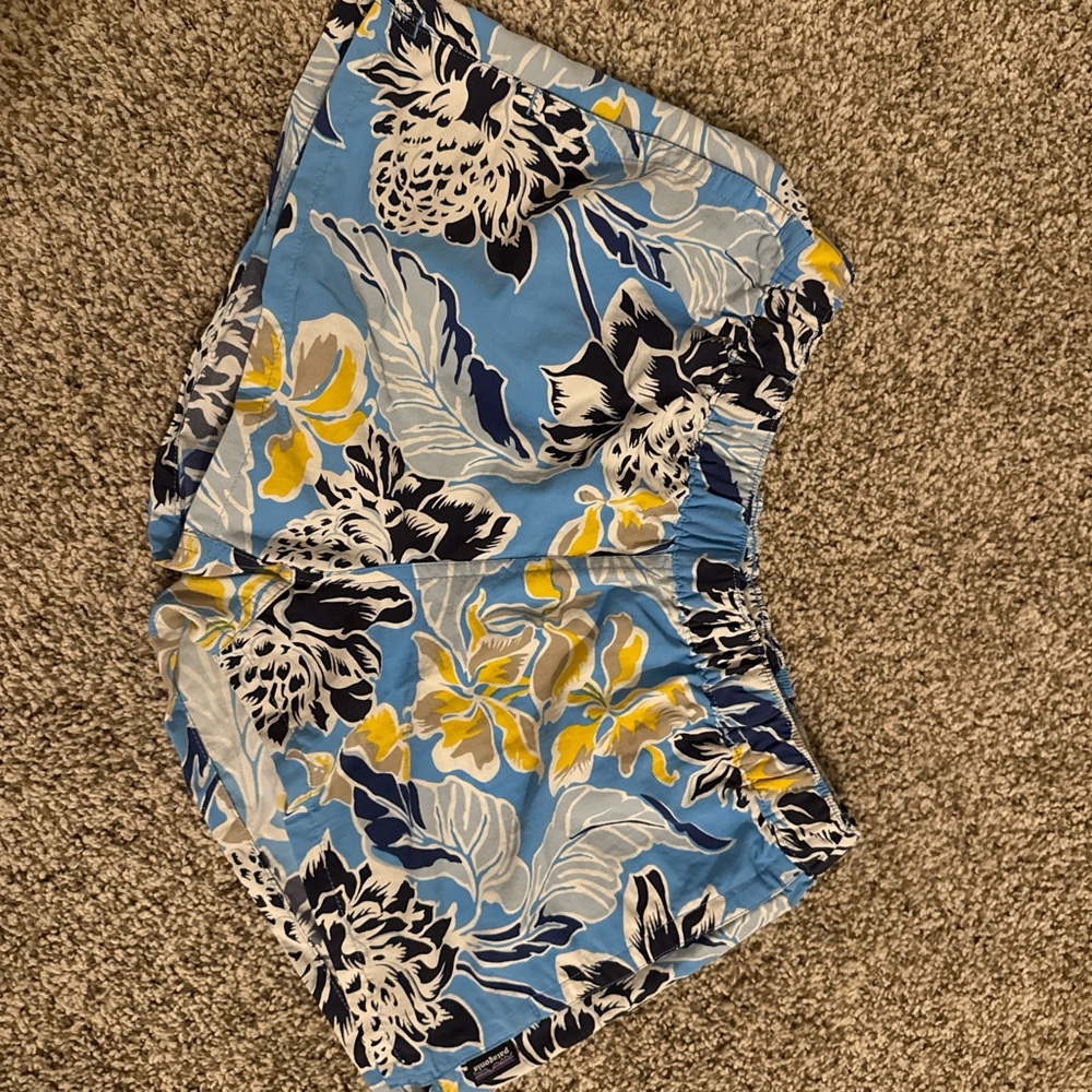 Patagonia Blue Floral Women's Athletic Shorts